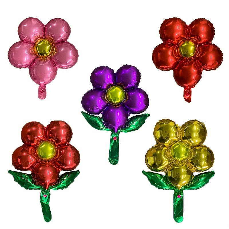 5pcs Flower Balloons for Outdoor Birthday Photo Decoration