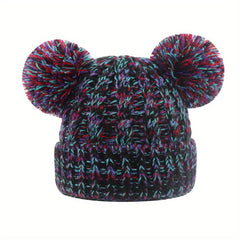 Children's Wool Ball Windproof Knitted Hat for Winter