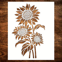 Large Sunflower Stencil 30 - Reusable DIY Template for Art