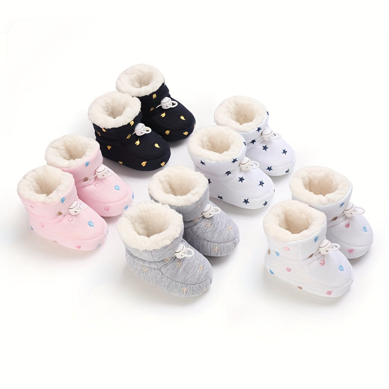 Cozy Slip On Boots for Baby Girls - Soft & Warm Fleece Boots