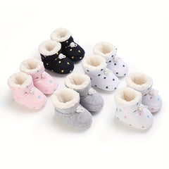 Cozy Slip On Boots for Baby Girls - Soft & Warm Fleece Boots
