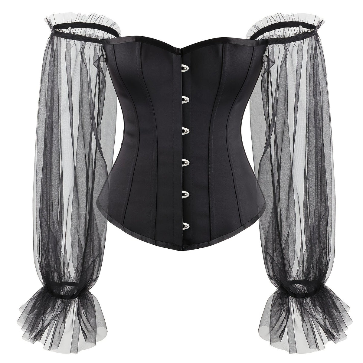 Satin Lace Up Corset Top Renaissance Floral Bustier