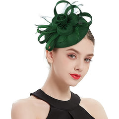 Sinamay Fascinator Faux Feather Head Piece for Tea Party Cocktail Party