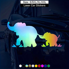 Reflective Elephant Family Car Stickers - Add Personality to Your Car