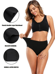 5 Seamless Solid Briefs Comfy Stretchy Intimates Panties Lingerie