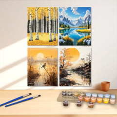 Mountains Rivers & Trees 40 64x50 Frameless Acrylic Painting by Numbers Kit