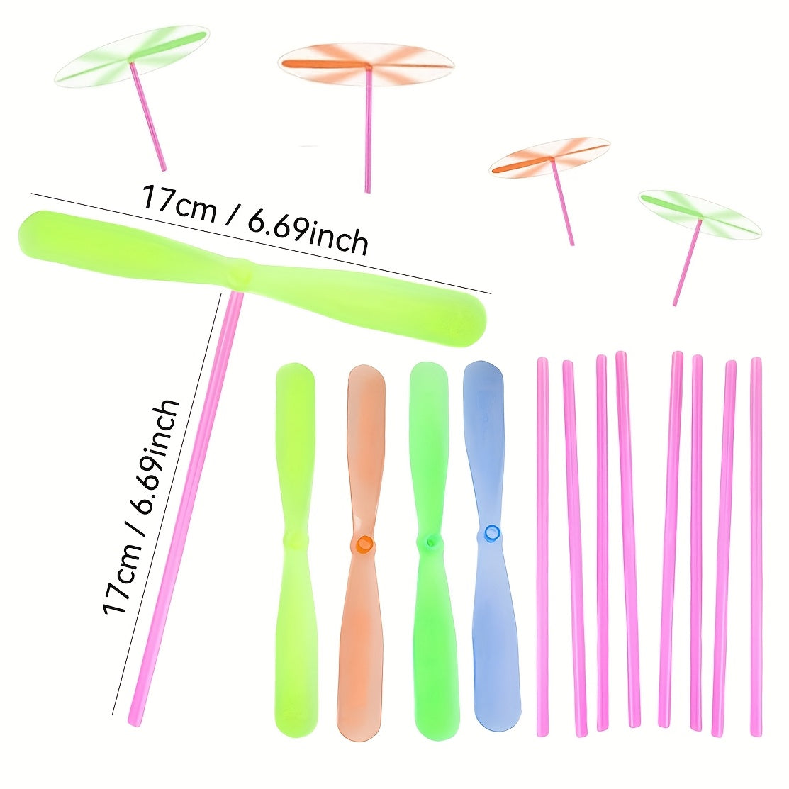 Bamboo Dragonfly Nostalgic Toys Hand Rolled Double Flying Leaf