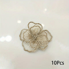 10pcs Lace Flower Patches DIY Clothing Appliques For Dress C