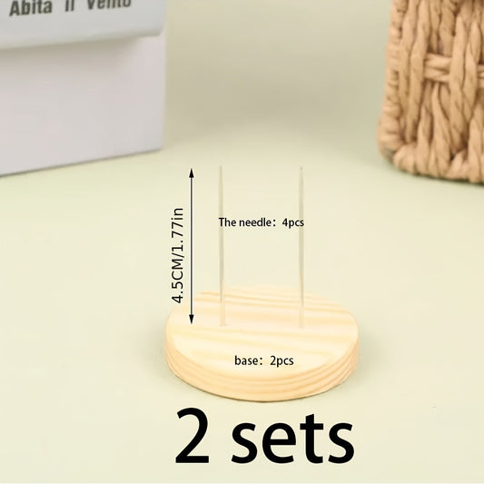 6pcs 2sets Wooden Doll Holder Toy Doll Display Stand