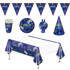 Video Game Party Decoration Set Plate Banner Tablecover Blowout Hat Supplies
