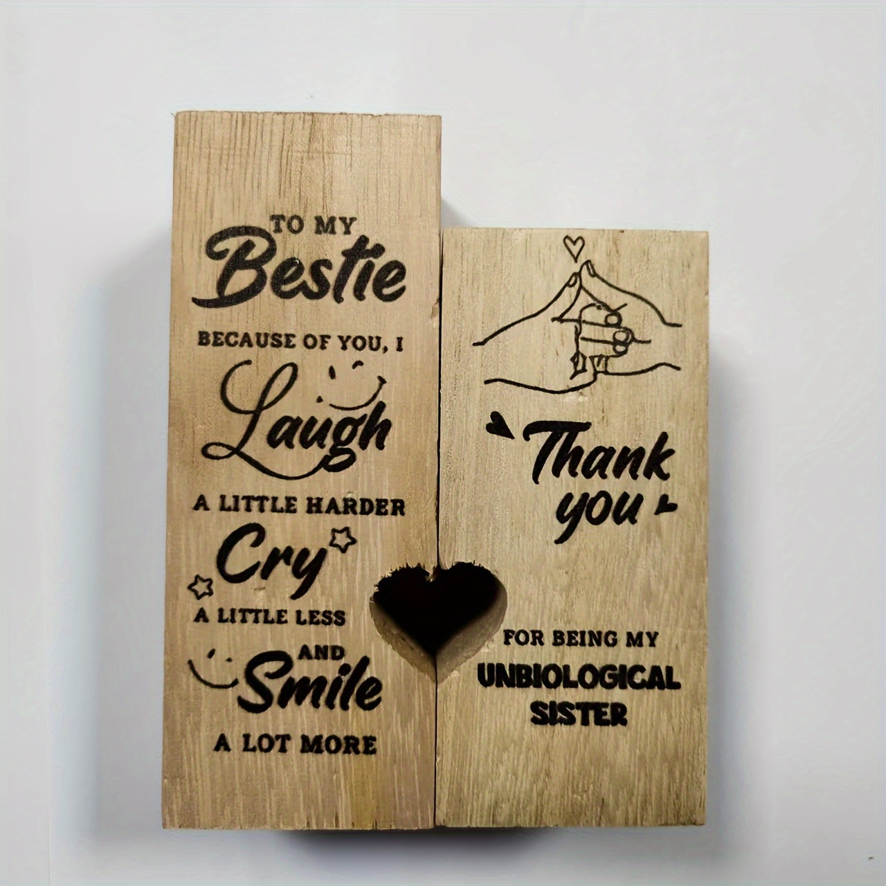 Wooden Candlestick Thank You For Being My Unbiological Sister Gift