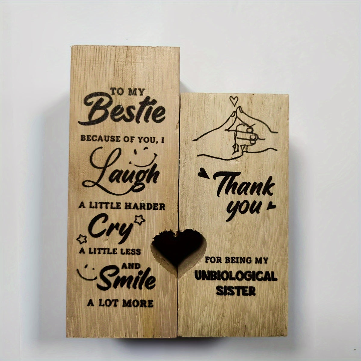 Wooden Candlestick Thank You For Being My Unbiological Sister Gift