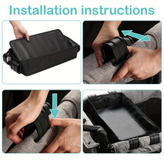 Kids Stroller Tray with Cup Holder Universal Fit Durable Polyester