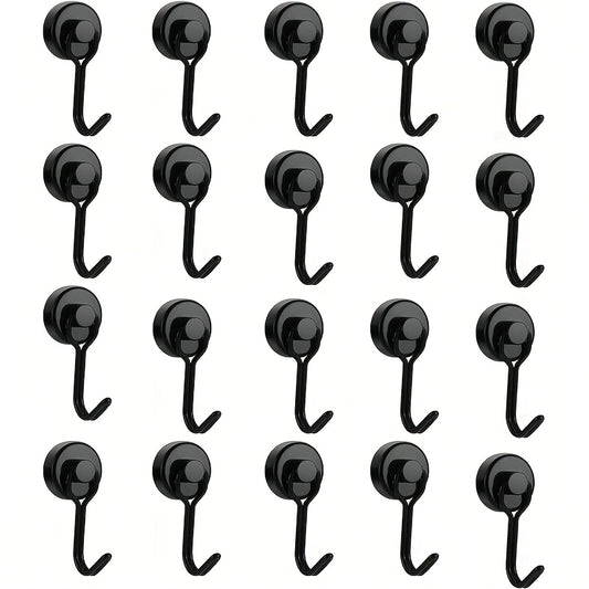 20pcs Neodymium Magnetic Hooks Heavy Duty for Grill Refrigerator Kitchen Office