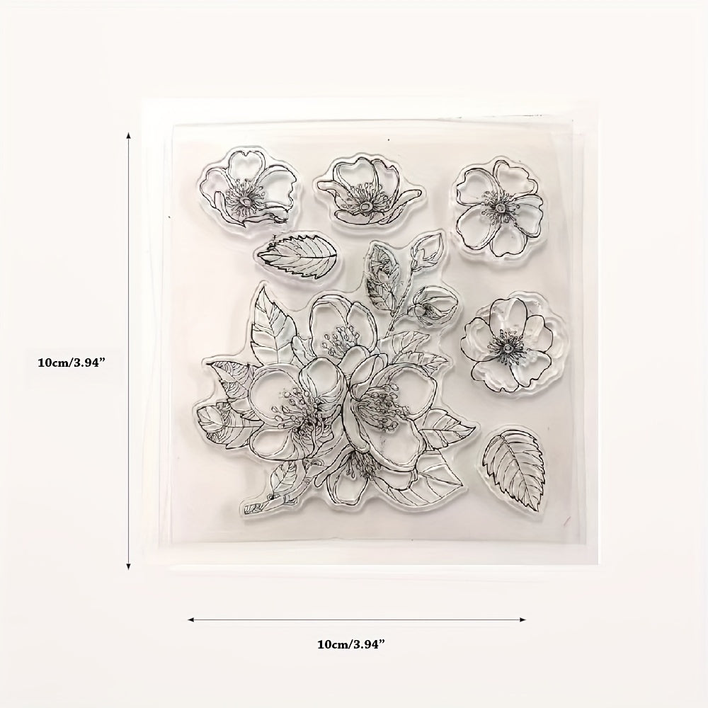 Flower Pattern Silicone Stamp DIY Scrapbook Card Decor