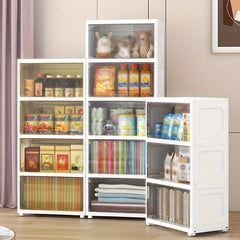1pc Stackable Storage Cabinet with Lids Plastic Boxes Home Decor