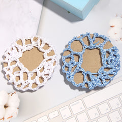Crochet Hair Bun Cover With Faux Pearl Solid Head Bun Net Hair Accessories
