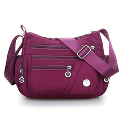 Large Capacity Zipper Shoulder Bag Waterproof Solid Casual Crossbody Bag