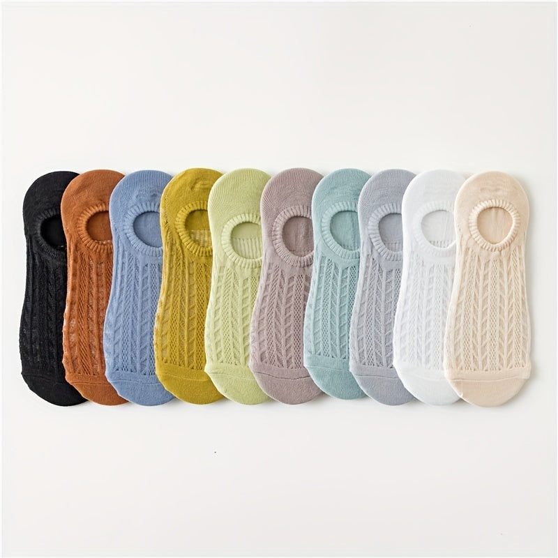 10 Pairs Cut Out Ankle Socks Lightweight Women's Stockings