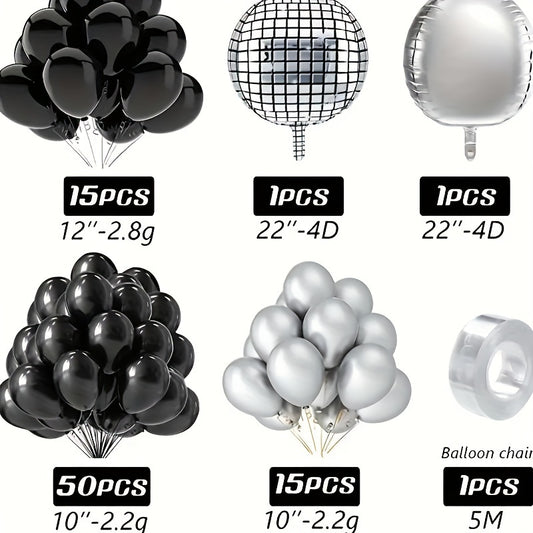 83pcs Silvery Disco Aluminum Balloons for Party Decorations