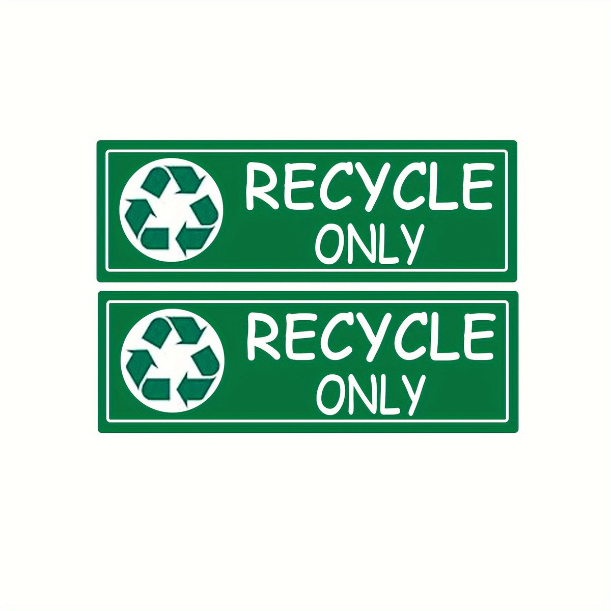 4pcs Heavy Duty Recycling Stickers 5.08x15 Strong Green Weather Resistant
