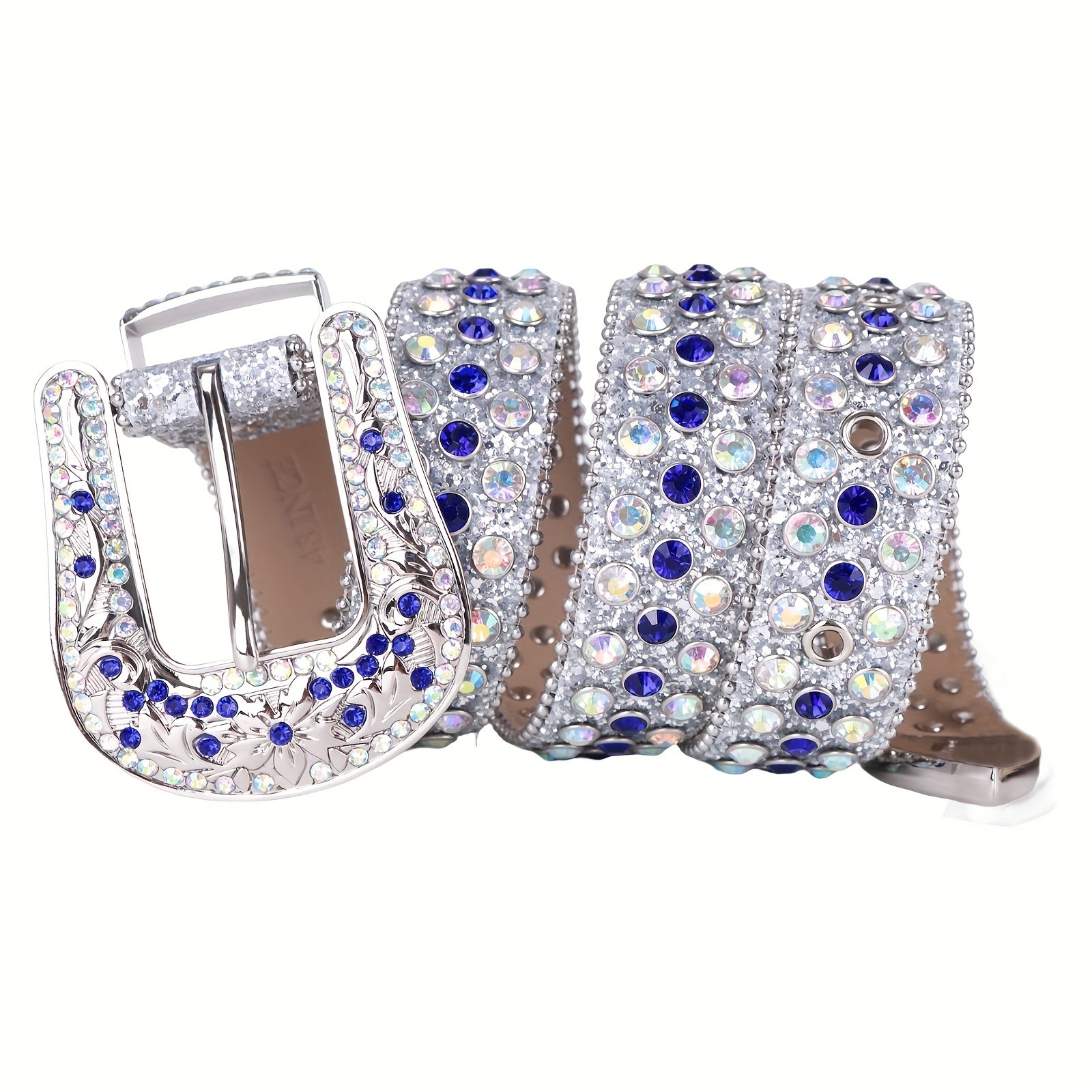 Sparkle Studded Rhinestone Leather Belt for Jeans Dress
