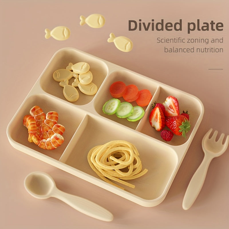 Silicone Divided Plate Spill-Proof Easy-To-Clean BPA-Free Bowl for Baby & Toddle