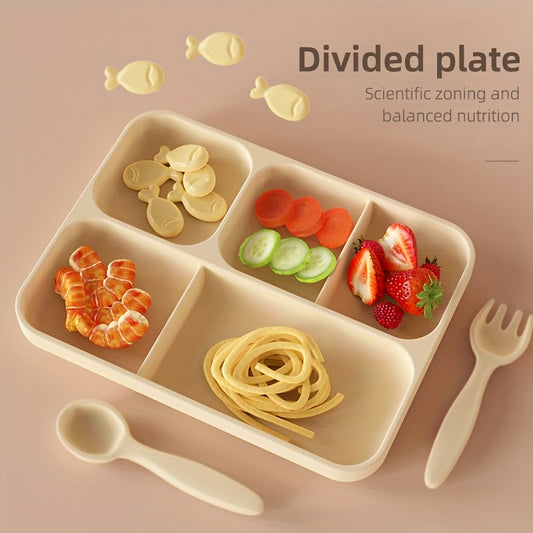 Silicone Divided Plate Spill-Proof Easy-To-Clean BPA-Free Bowl for Baby & Toddle