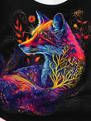 Fox Graphic Short Sleeve T shirt for Girls - Summer Gift
