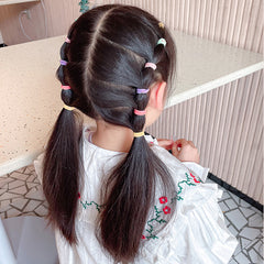 100pcs Colorful Girl Rubber Band Hair Scrunchies