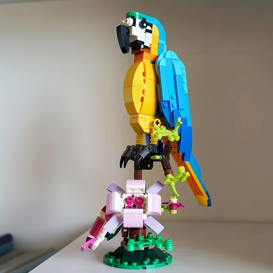 Rose Flower Parrot Building Blocks Set Animal Play Toy Xmas Gift