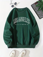 Letter Print Crew Neck Sweatshirt for Women