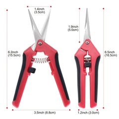 3pcs Pruning Shears Straight Blades Stainless Steel Pruning Scissors