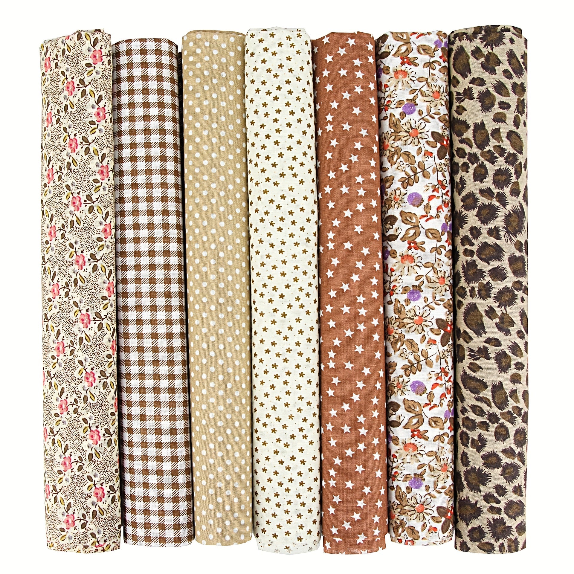 7pcs Floral Patchwork Multicolor Cloth Set for DIY Sewing