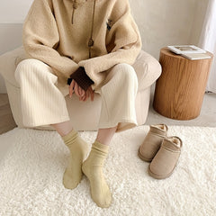 6 Pairs Cozy Mid Tube Women's Socks Solid Colors