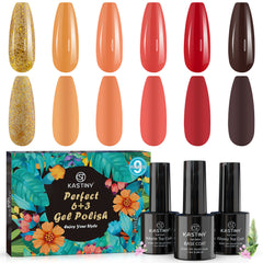 9-Piece Macaron Gel Nail Polish Set with Base, Gloss, and Matte Top Coatings