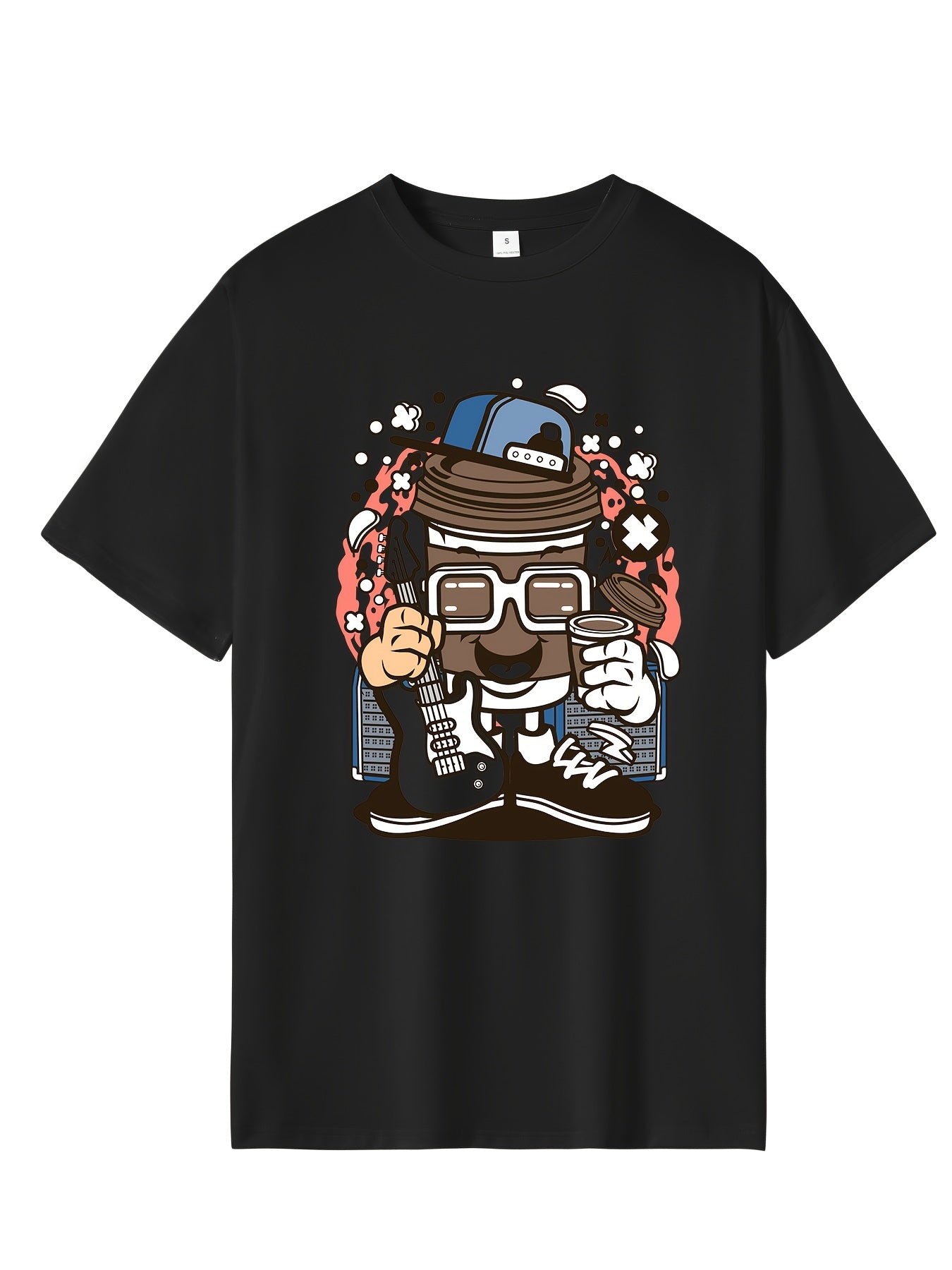 Cartoon Print Men's Summer Short Sleeve T-shirt