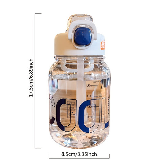 680ml Transparent Straw Water Cup Large Capacity Portable Plastic Bottle