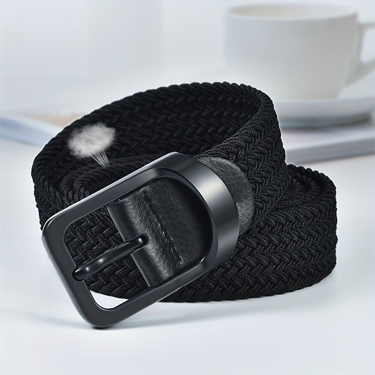 Elastic Canvas Leather Belt for Men and Women