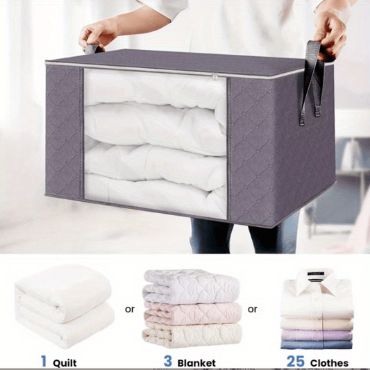 Large Capacity Storage Box Fabric Foldable Storage Box Sturdy Zipper Reinforced