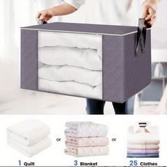 Large Capacity Storage Box Fabric Foldable Storage Box Sturdy Zipper Reinforced
