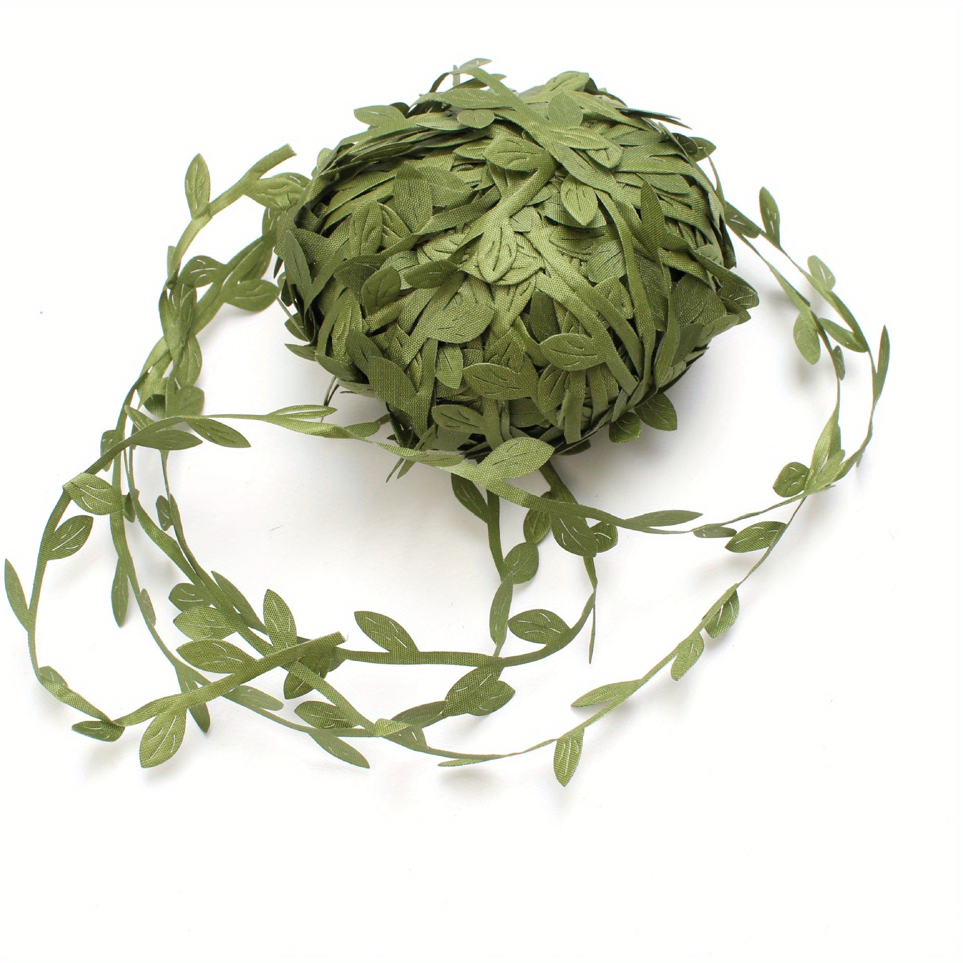 20 Yards Olive Green Leaves Leaf Trim Ribbon for DIY Craft Party Wedding Decor