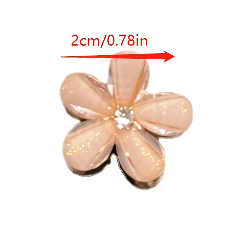 Mini Flower Hair Claws Rhinestone Barrettes Hair Clip Hair Accessories