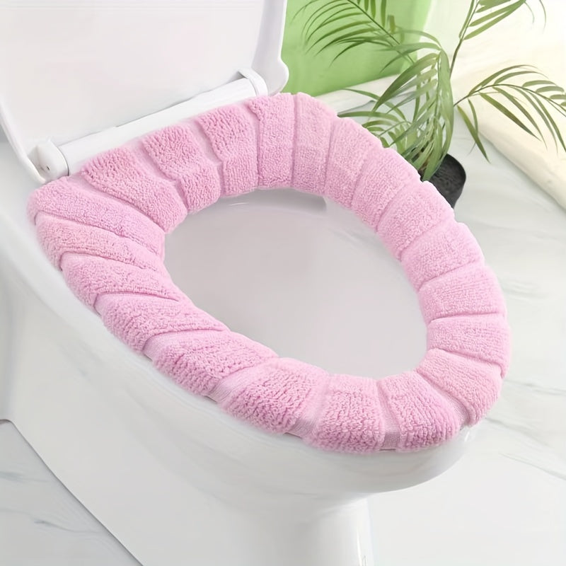 Winter Warm Knitted Toilet Seat Cushion Thickened Detachable Washable