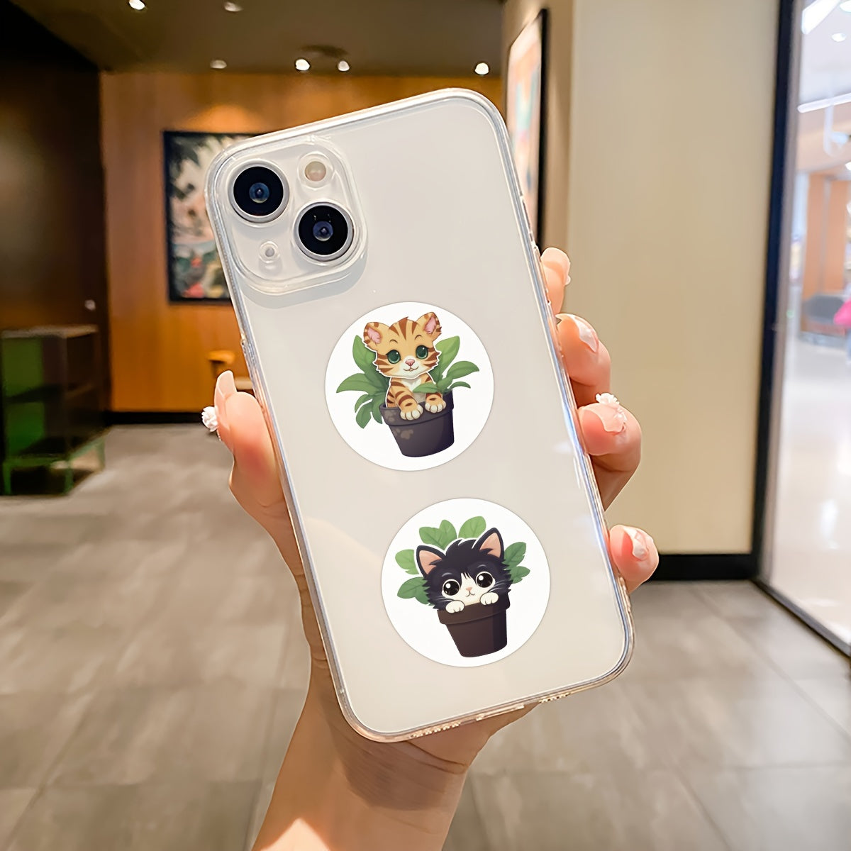 500pcs Potted Animals Stickers Roll Vinyl Scrapbook Journal Laptop