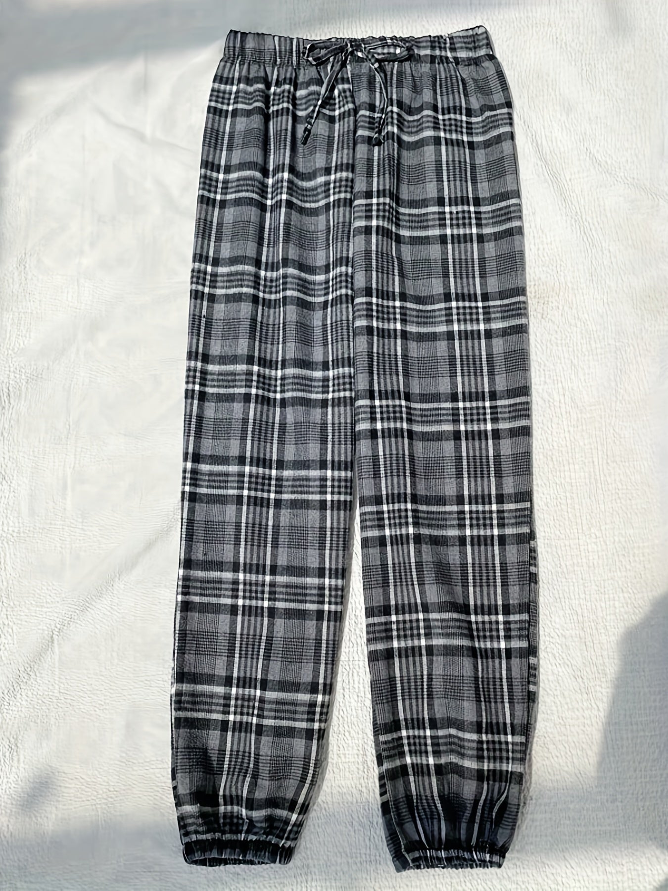 Plaid Lounge Pants Elastic Waistband Womens Lounge & Sleepwear