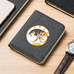 Canvas Cat Pattern Men's Compact Wallet