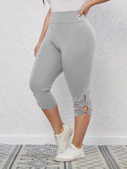 Ring Linked Skinny Capris Leggings for Women