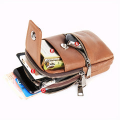 Men's Travel Shoulder Bag Crossbody Purse Leather Waist Pouch