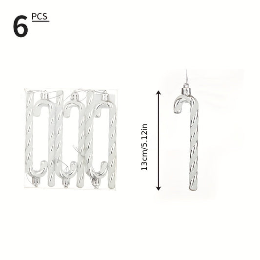 6pcs Christmas Cane Pendant Decoration Set